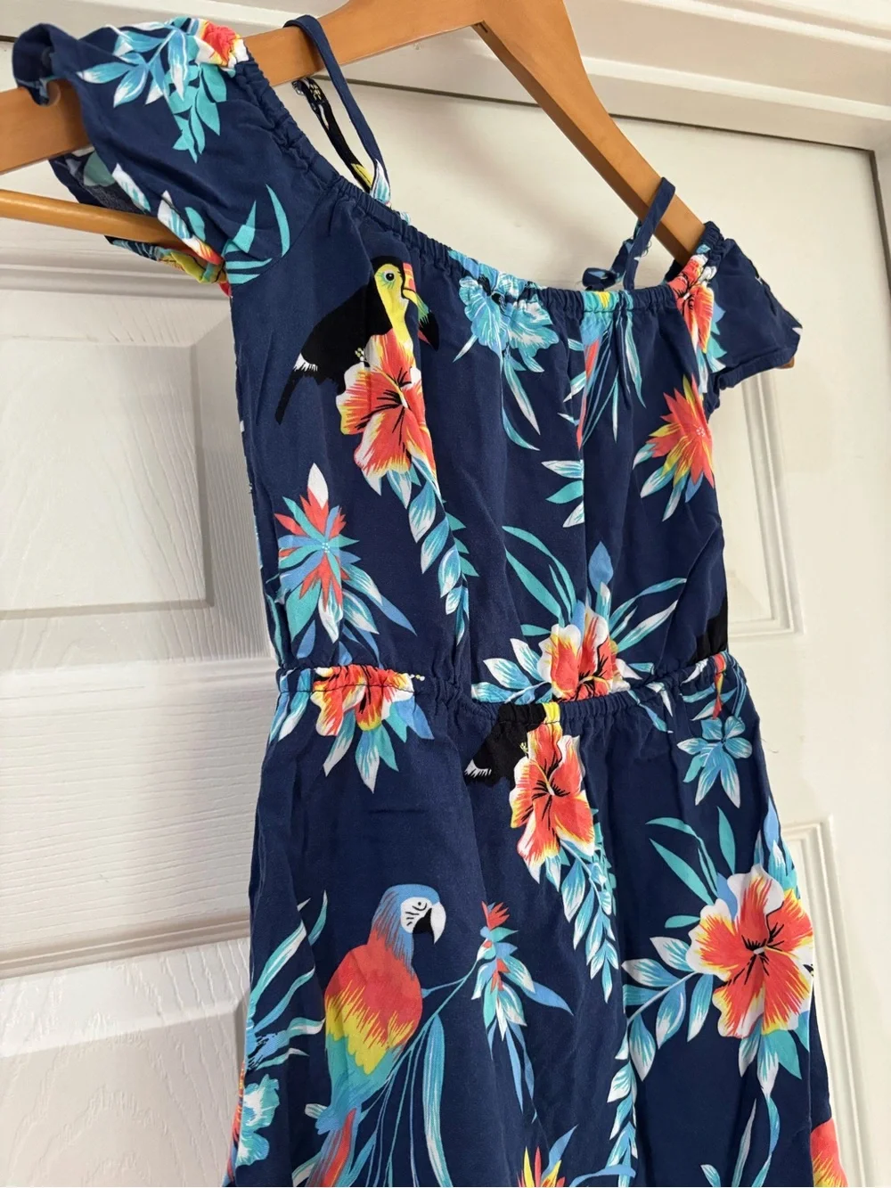 The Children's Place Tropical Toucan Off Shoulder Dress 5T
